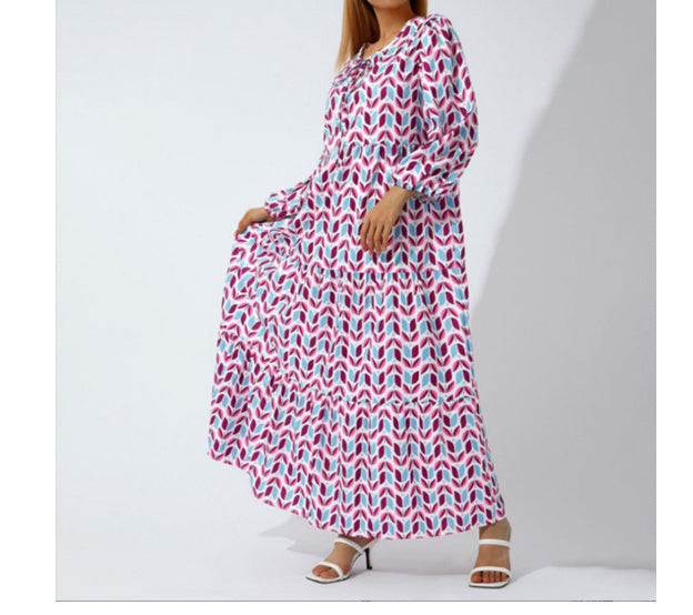 Women Summer Short Sleeve V Neck Casual Loose Beach Dress Ladies Long  Dresses