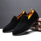 Mens Leather Lazy Shoes Nubuck Leather Men Casual