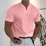 Mens Summer Short Sleeve Shirt Men Fitness Plus Size Sports T-Shirt Elastic Cotton Pocket