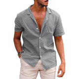 Men's Linen Shirts Short-Sleeve, ButtonUp Beach Summer Wedding