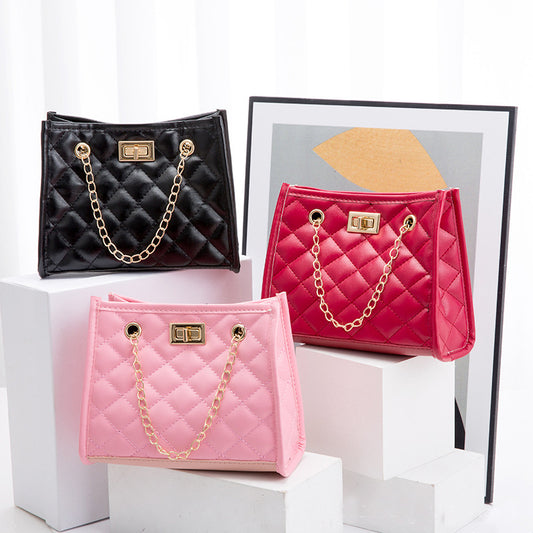 Women PU Mini Chain Shoulder Bags Rhombus Sewing Small Square Bags For Women