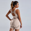 Women's Vest And Shorts Tracksuit Seamless Workout Sportswear Gym Clothing High Waist Leggings Fitness Sports Suits