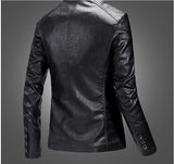 Black Leather Blazer for Men Overcoat Casual Blazer Jacket for Men