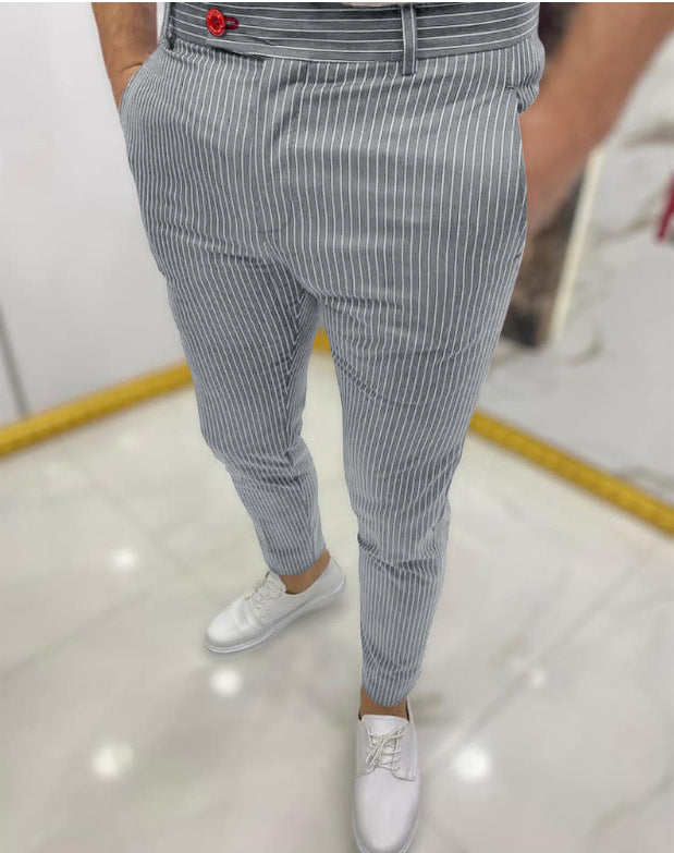Mens Pencil Pant Legging Pant cardigan with buttons Casual Pant