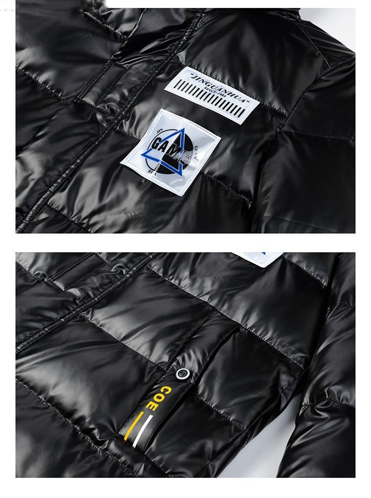 Men's Cotton-padded Jacket Hooded Short Style Casual Overcoat Winter Warm Loose