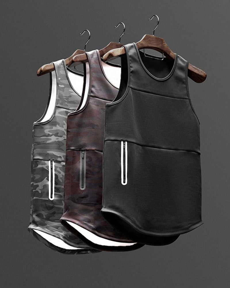 Mens Sports Vest Summer Quick Drying Camouflage sports vest