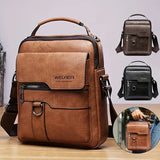 Men's Faux Leather Flaps Crossbody Messenger One Shoulder Bag
