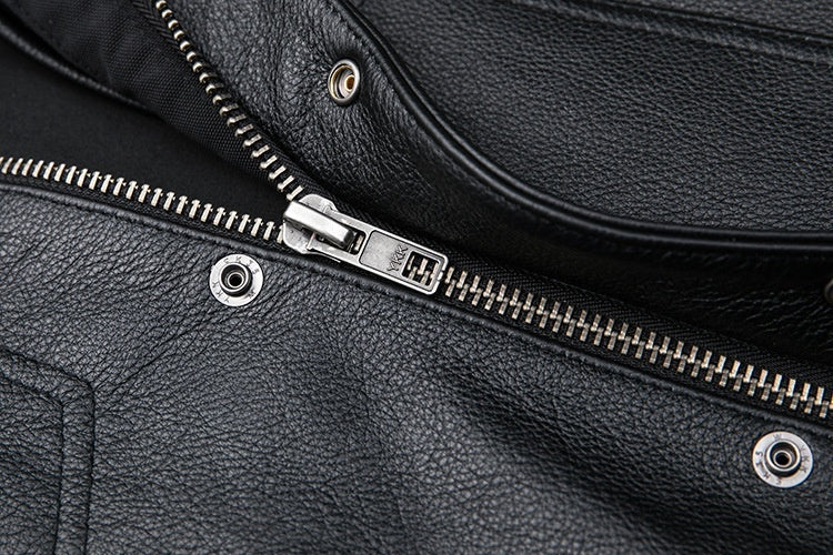 Men's Leather Waistcoat Vest Zipper Button  Motorbike Tops