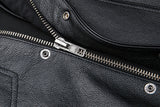 Men's Leather Waistcoat Vest Zipper Button  Motorbike Tops