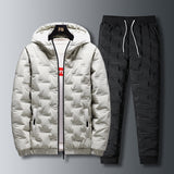 Mens Sweatsuits Puffer Jacket Trouser set Warm padded Jacket Trouser Set