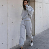 Womens 2 Piece Outfits Lounge Hoodie Sweatsuit Sets Oversized Sweatshirt Baggy Fall Fashion Sweatpants
