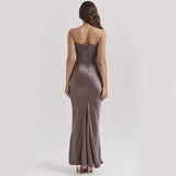 Slim Tube Top Long Dress Sexy Fashion Bandeau Backless Dresses For Women