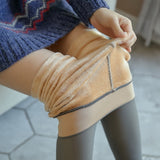 Women Winter Warm Fleece Tights Stockings Thermal Lined Translucent Pantyhose