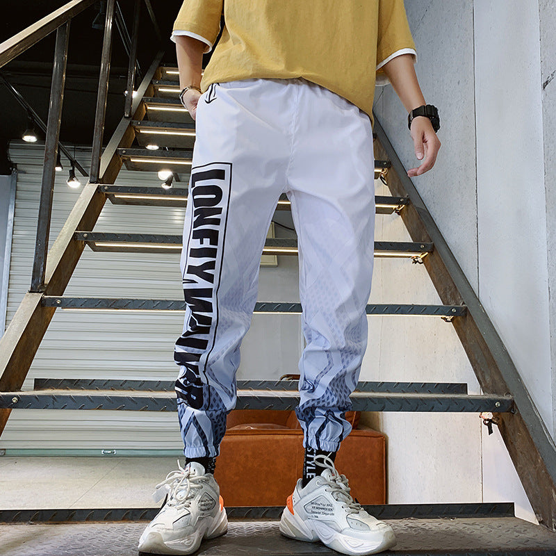 New Mens Fashion Trendy Gradient Color Trousers Men