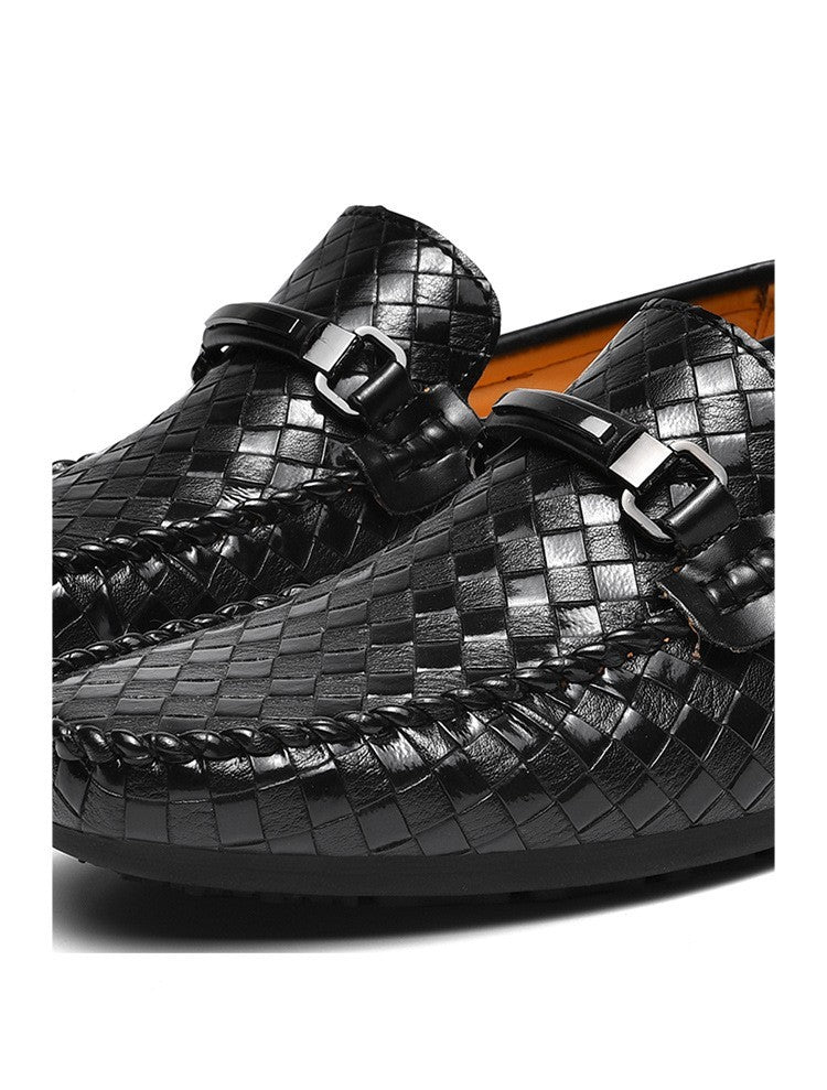 Classic Men's Leather Driving Loafer Casual Snakeskin Business Shoes Party Wedding Shoes