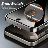 Anti-Privacy Metal Buckle Magnetic Support Wireless Charging Double-Sided Lens Full Cover Phone Case Protective Cover