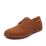 Men's Oxford Shoes Lace Up Business Casual Suede Leather Shoes Black