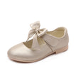 Youth Kids Girls Leather Shoes Fashion Bow Princess Party Dress Dance Flat Shoes
