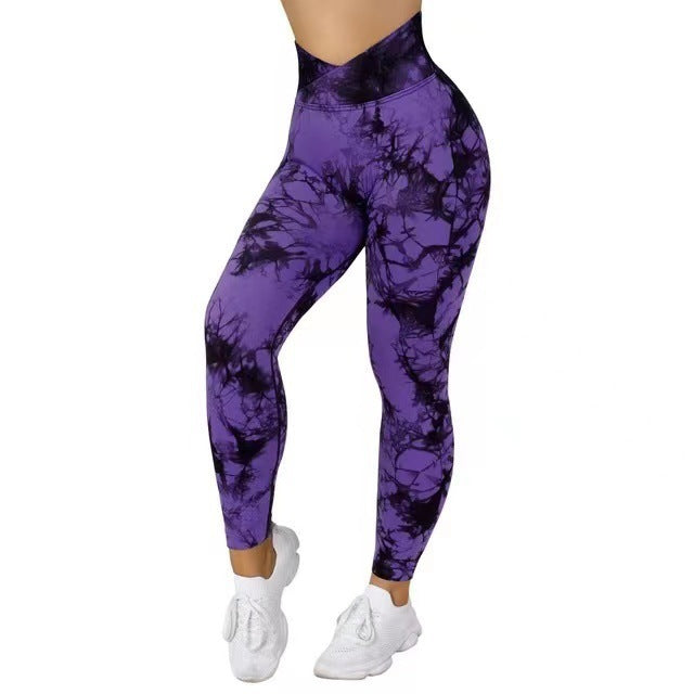 New TIE DIE Seamless HIGHWAISTED Workout Leggings Butt Lifting YOGA GYM NEW!