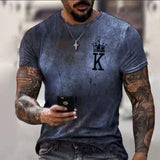 3D Printing Crown T-Shirt Fashion Street Men
