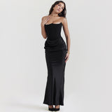 Slim Tube Top Long Dress Sexy Fashion Bandeau Backless Dresses For Women