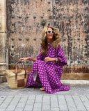 Women Summer Short Sleeve V Neck Casual Loose Beach Dress Ladies Long  Dresses