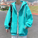 New Men's Hooded Fashion Casual Zipper Hooded Cotton Jacket Coat