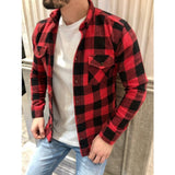Men Cotton Brushed Plaid Shirt New Cardigan Oxford Style