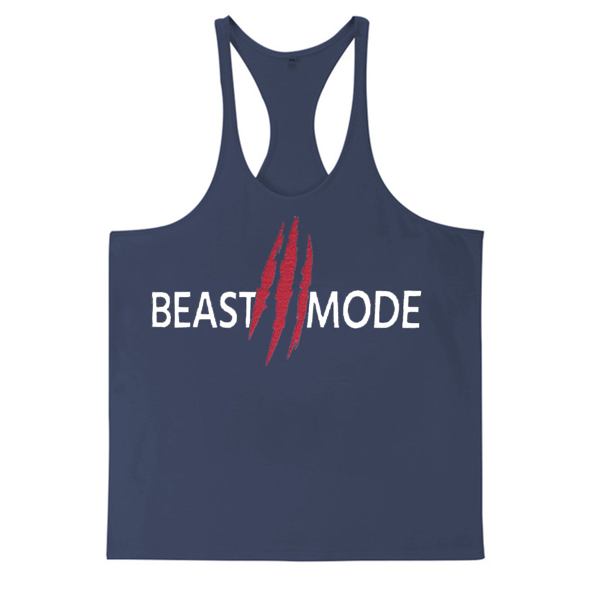 Mens Summer Cotton Fitness Muscle Men's Thin Shoulder Strap I-print Halter Vest