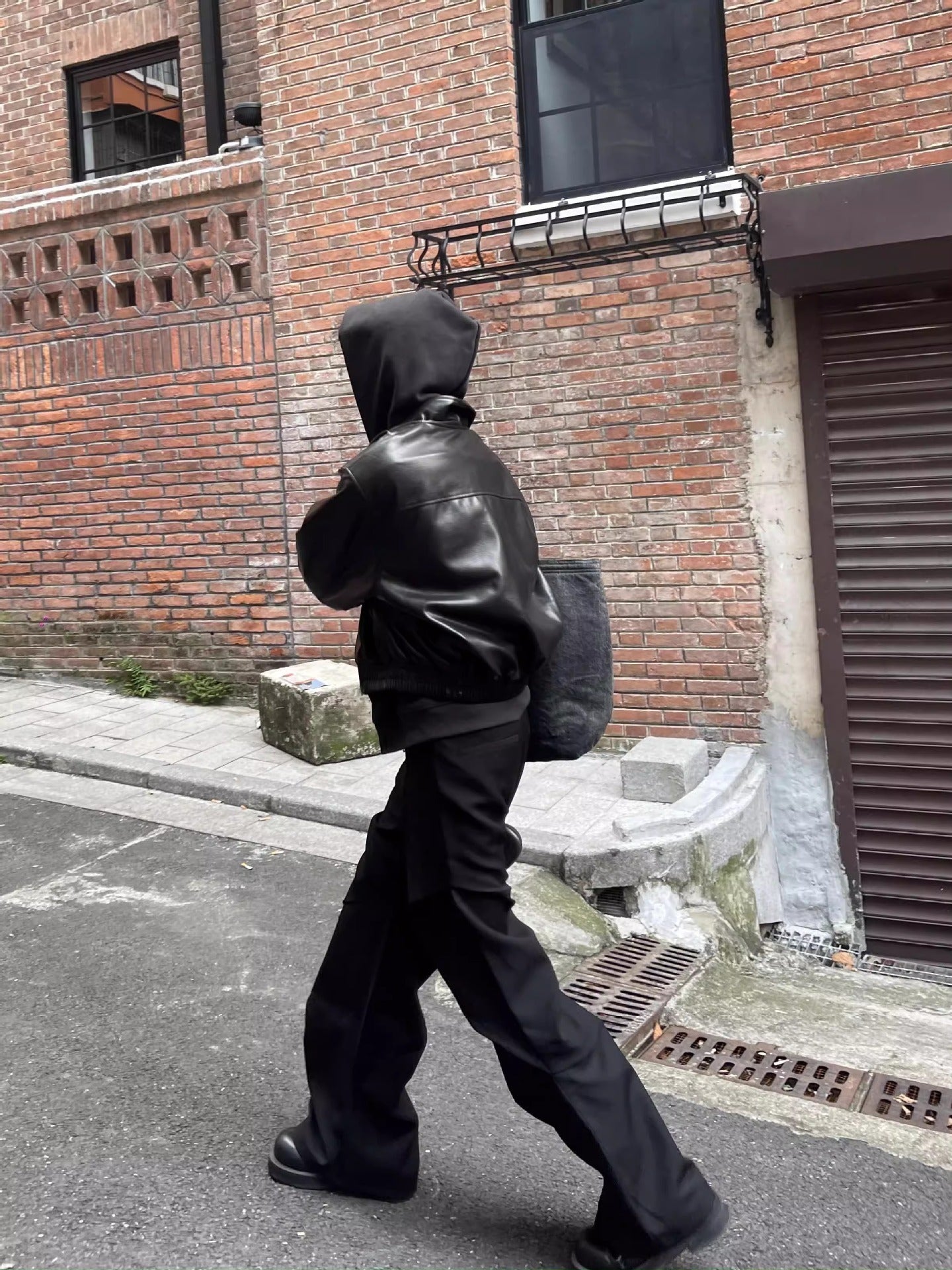 Mens Retro Short leather jacket