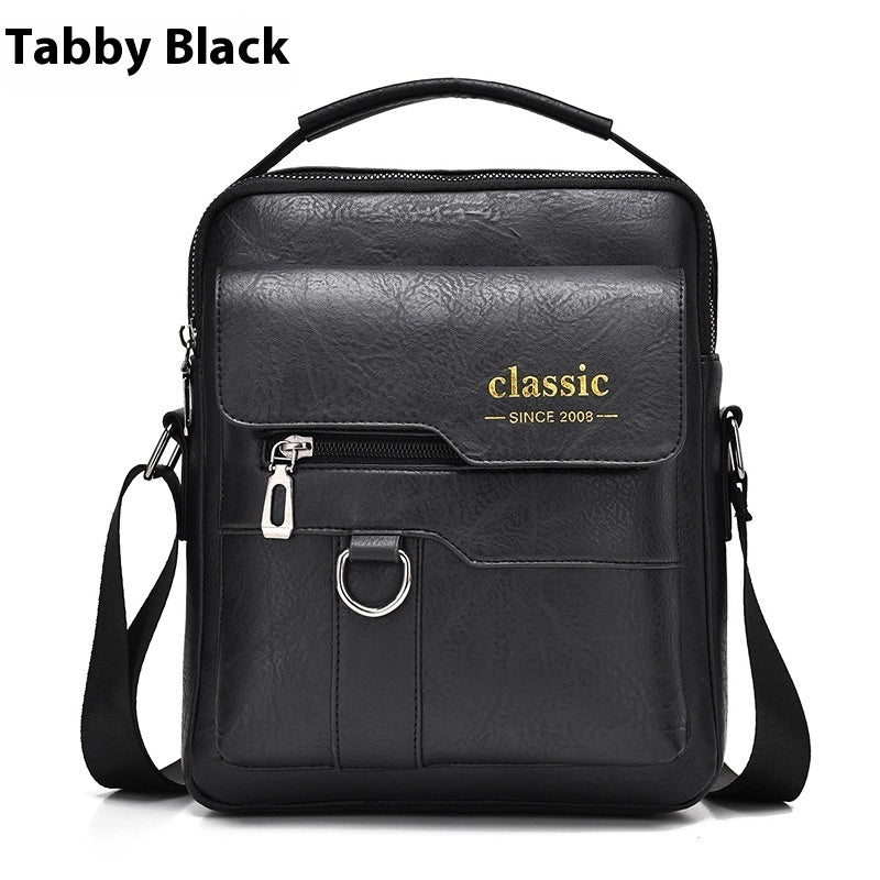 Men's Faux Leather Flaps Crossbody Messenger One Shoulder Bag