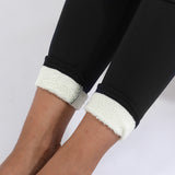 Womens Winter Thick High Stretch Lamb Cashmere Leggins Skinny Fitness Woman Pants