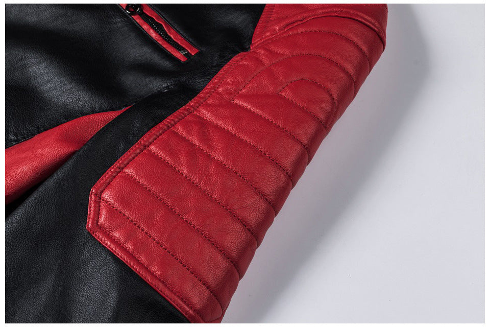 Leather Jacket Motorcycle Biker Riding Bomber Work Jacket For Men