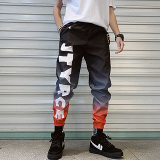 New Mens Fashion Trendy Gradient Color Trousers Men