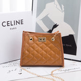 Women PU Mini Chain Shoulder Bags Rhombus Sewing Small Square Bags For Women