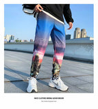 New Mens Fashion Trendy Gradient Color Trousers Men